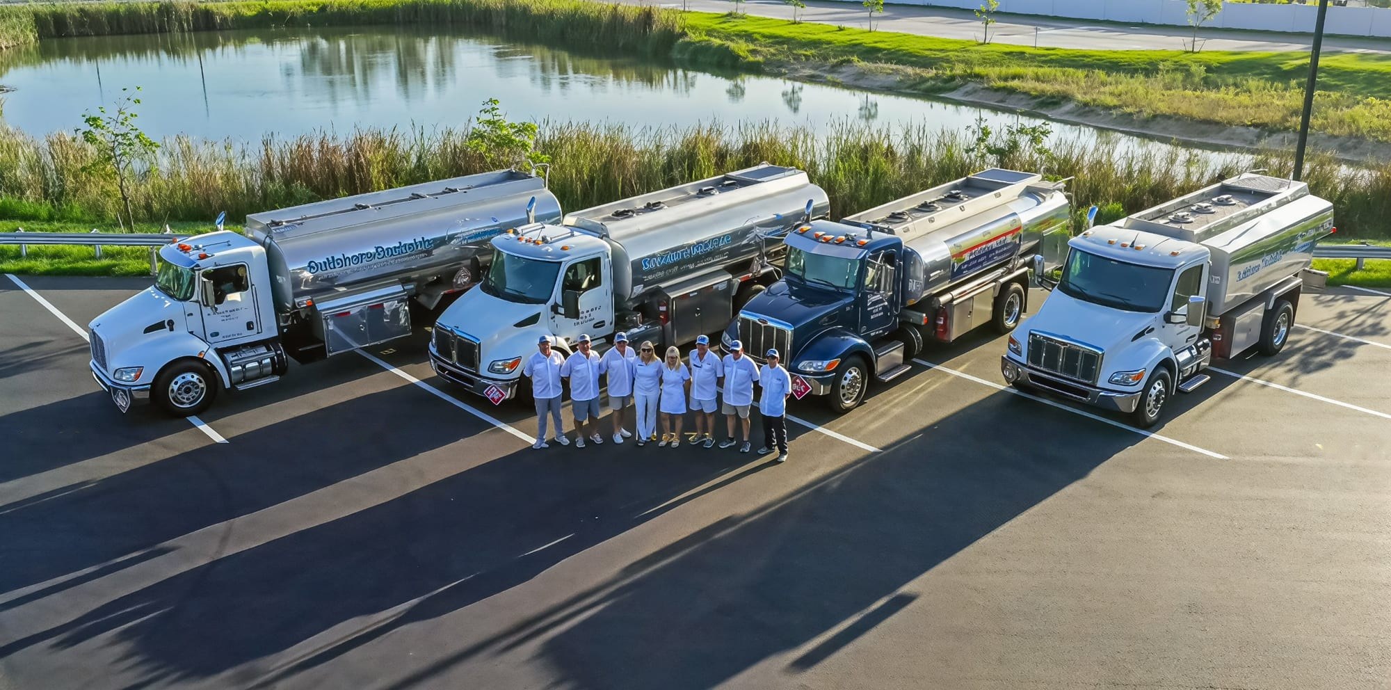 The whole Gulfshore Dockside team and fleet, from above